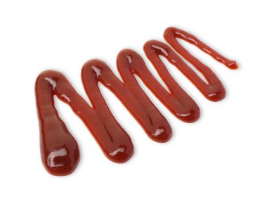 Beyaza izole edilmiş lezzetli barbekü sosu.