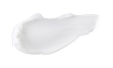 Üst görünümde izole edilmiş vücut bakım kremi örneği