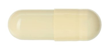 Beyaza izole edilmiş bir vitamin kapsülü. Sağlık takviyesi