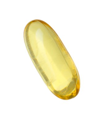Beyaza izole edilmiş bir vitamin kapsülü. Sağlık takviyesi