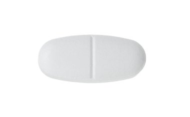 Beyaza izole edilmiş bir vitamin hapı. Sağlık takviyesi