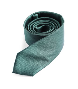 Bir yuvarlak yeşil kravat beyaz üzerine izole