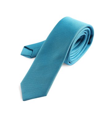 Bir açık mavi kravat beyaz üzerine izole edilmiş.