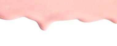 Açık pembe tırnak cilası beyaz arkaplanda akıyor