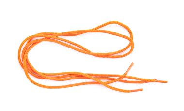 Süslü turuncu ayakkabı bağcıkları beyaz, üst manzara