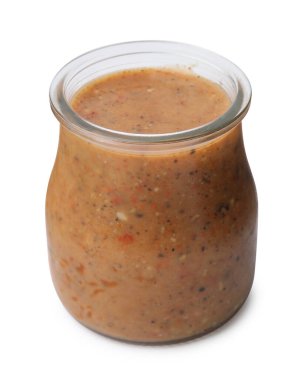 Kavanozda taze terbiye edilmiş beyaz.