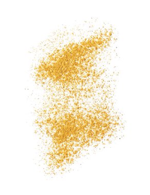 Kuru köri tozu beyaza izole edilmiş, üst manzara