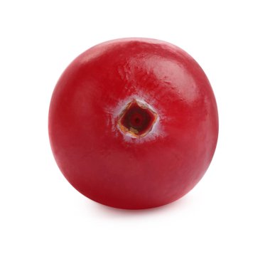 Taze olgun bir kızılcık beyaza izole edilmiş.