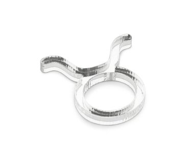 Zodiac burcu. Gümüş Taurus sembolü beyaza izole edildi