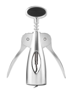 Bir kanat tirbuşonu beyaza izole edilmiş. Mutfak aletleri