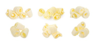 Tereyağlı buklelerle beyaza sabitlenmiş