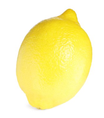 Beyaza izole edilmiş taze limon. Citrus meyvesi.