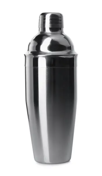 Een Metalen Cocktailshaker Geïsoleerd Wit Rechtenvrije Stockafbeeldingen