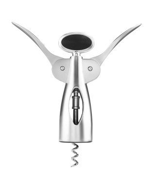 Bir kanat tirbuşonu beyaza izole edilmiş. Mutfak aletleri