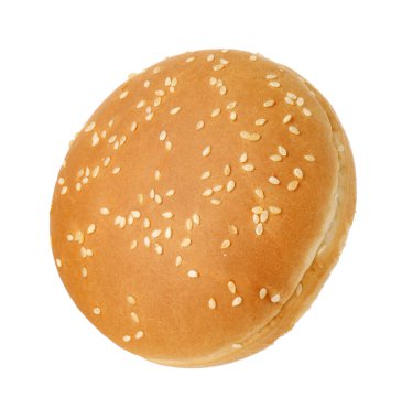 Beyaz üzerine izole edilmiş taze bir hamburger.