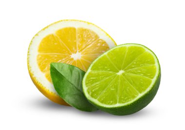 taze limon ve beyaz izole limon