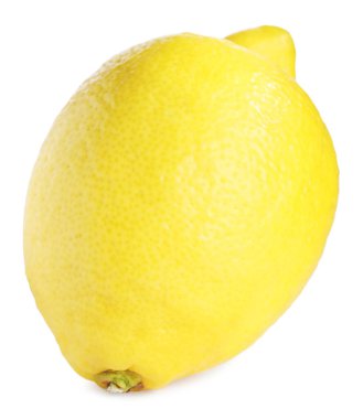 Beyaza izole edilmiş taze limon. Citrus meyvesi.