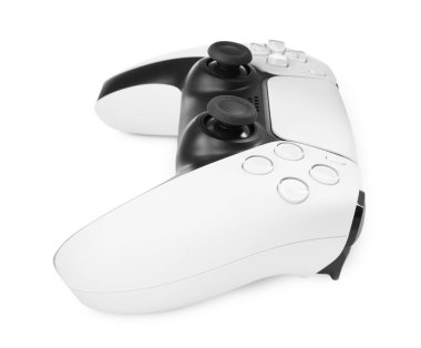 Beyaz üzerinde izole edilmiş bir kablosuz oyun denetleyici