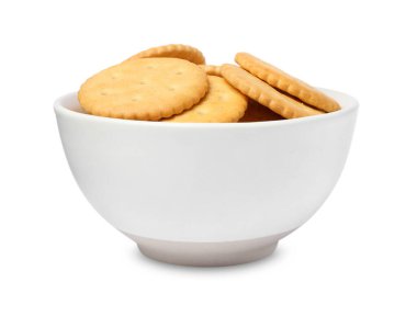 Beyaz kasedeki leziz krakerler.