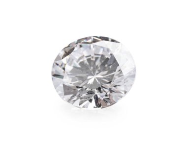 Güzel, parlak bir elmas beyazda izole edilmiş.