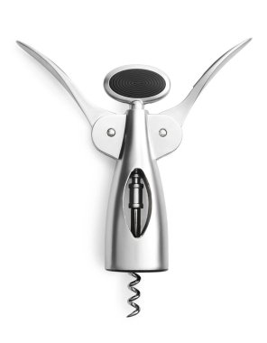 Bir kanat tirbuşonu beyaz, üst görünümde izole