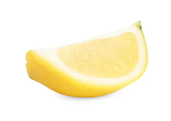 Citrusfélék Fehér Alapon Izolált Friss Citrom Szelet Stock Fotó