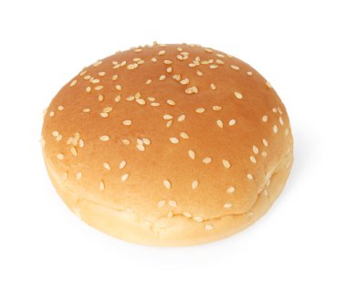 Beyaz üzerine izole edilmiş taze bir hamburger.