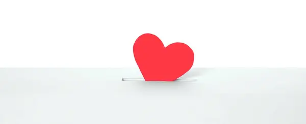 Rotes Herz Schlitz Der Spendenbox Vor Weißem Hintergrund — Stockfoto