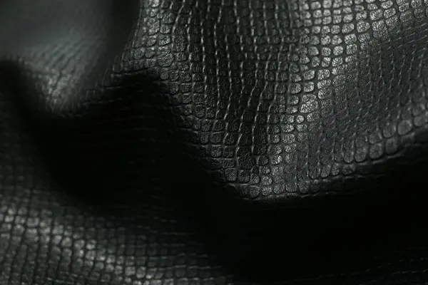 Black Natural Leather Background Closeup View — Stock Photo, Image