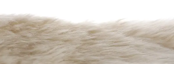 Soft Beige Faux Fur Isolated White — Stock Photo, Image