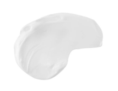 Üst görünümde izole edilmiş vücut bakım kremi örneği