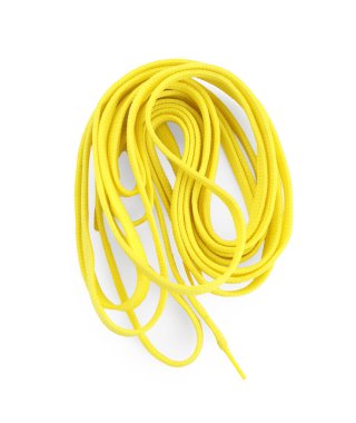 Şık sarı ayakkabı bağcıkları beyaz, üst manzara