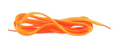 Süslü turuncu ayakkabı bağcıkları beyaza izole edilmiş