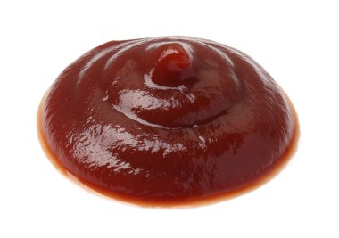 Beyaza izole edilmiş lezzetli barbekü sosu.