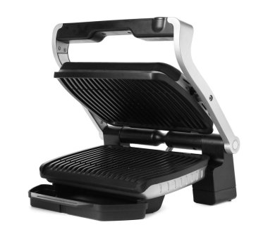 Elektrikli ızgara beyazda izole edilmiş. Yemek pişirme aygıtı