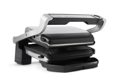 Elektrikli ızgara beyazda izole edilmiş. Yemek pişirme aygıtı