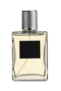 Beyaz şişedeki lüks parfüm.