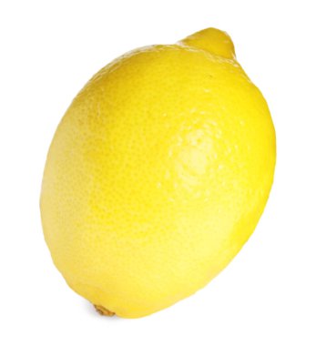 Beyaza izole edilmiş taze limon. Citrus meyvesi.