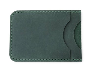 Deri kartvizit sahibi beyaz, üst görünümde izole