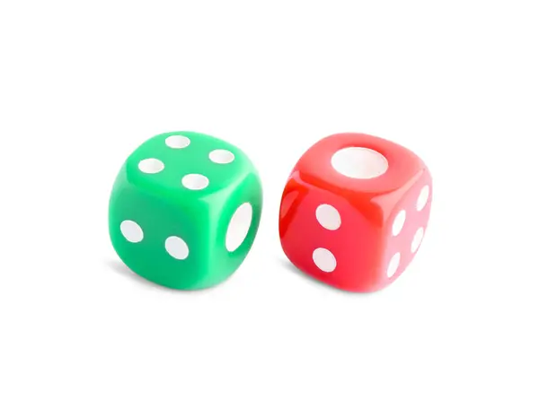 Two Color Game Dices Isolated White Royalty Free Stock Images