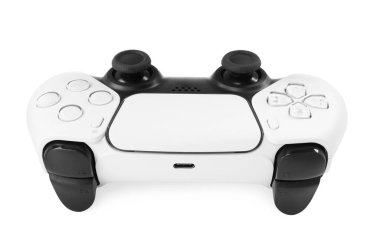 Beyaz üzerinde izole edilmiş bir kablosuz oyun denetleyici