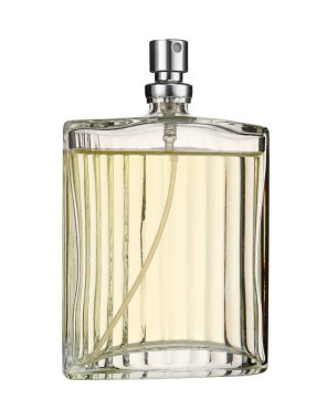 Beyaz şişedeki lüks parfüm.