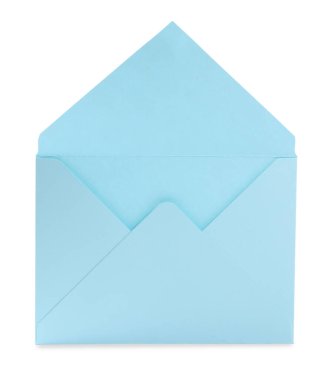 Beyaz arkaplanda açık mavi harf zarfı