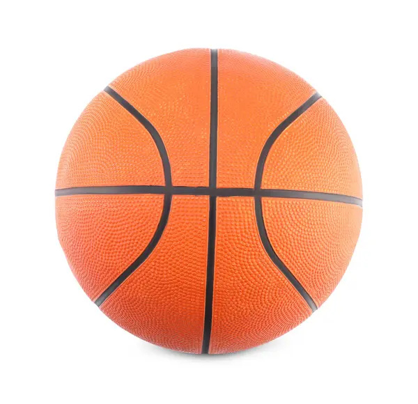 Ein Basketballball Isoliert Auf Weiß Sportgeräte — Stockfoto