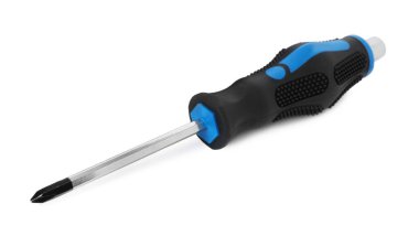 Beyaz üzerine izole edilmiş renkli saplı bir tornavida