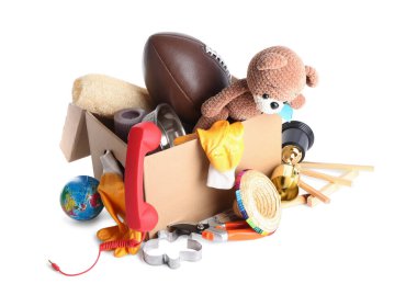 İstenmeyen şeyler üzerinde beyaz izole kutu