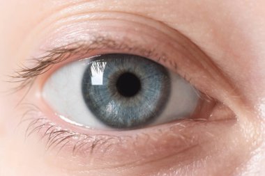 Güzel gözlü bir kadının Macro fotoğrafı.