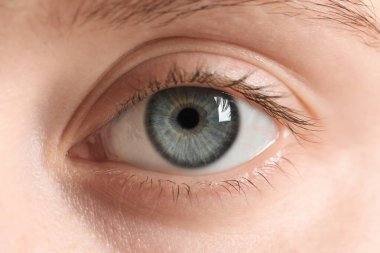 Güzel gözlü bir kadının Macro fotoğrafı.
