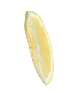 Beyaza izole edilmiş taze limon dilimi