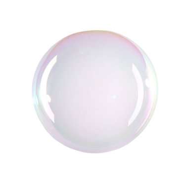 Güzel şeffaf sabun köpüğü beyaza izole edilmiş.